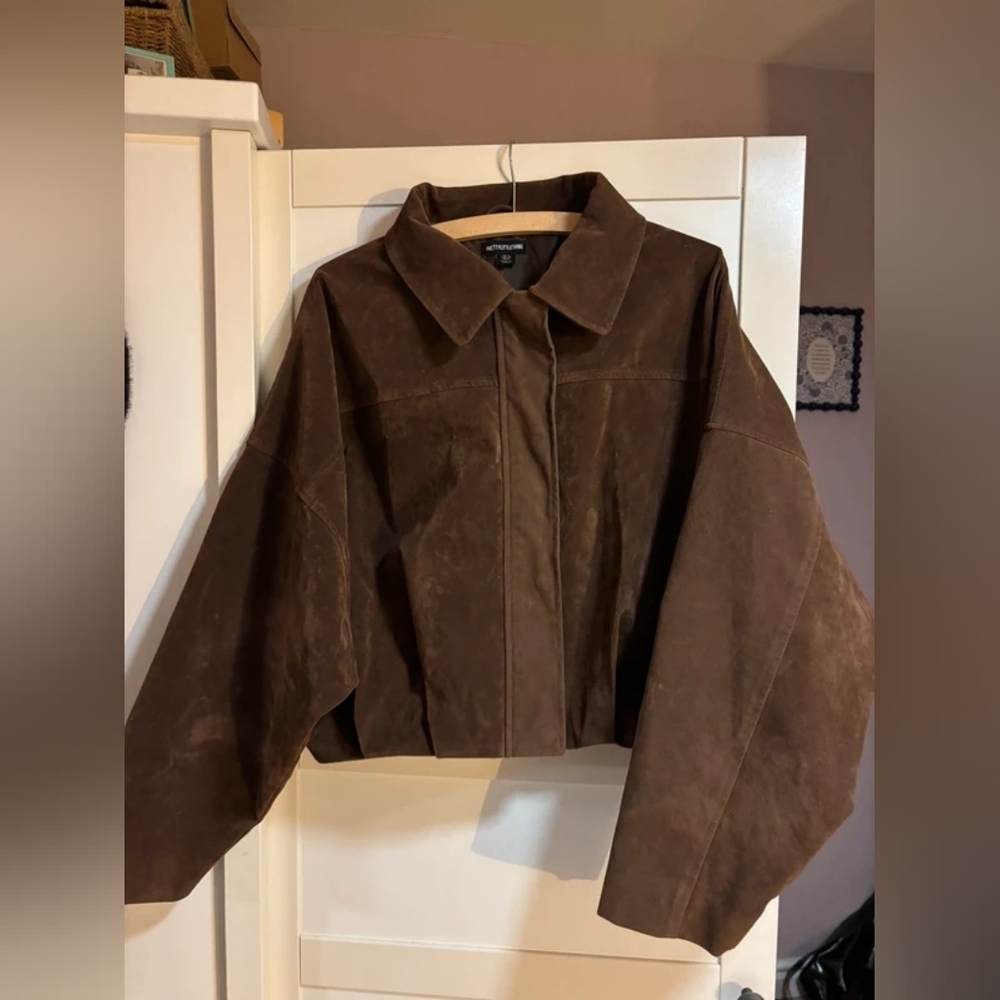 PrettyLittleThing Dark Brown Bomber Jacket